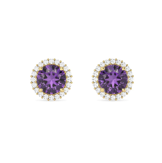 Orecchini Gazzola Gioielli Donna Amuleto in Oro giallo Ametista 0.71 Ct OR-900-16-2-18-AM-BR-N-F-VS - OR-900-16-2-18-AM-BR-N-F-VS